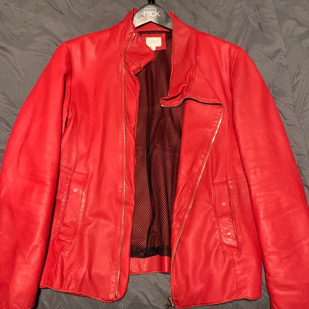 David Naman Red Leather Jacket